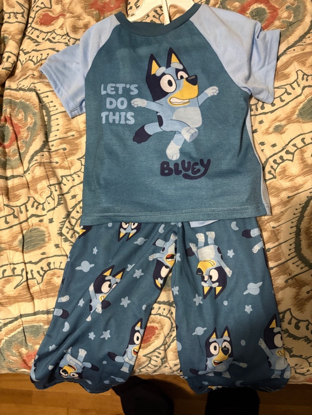 Bluey Kids' Blue Short-Sleeve Pajama Set - Blue